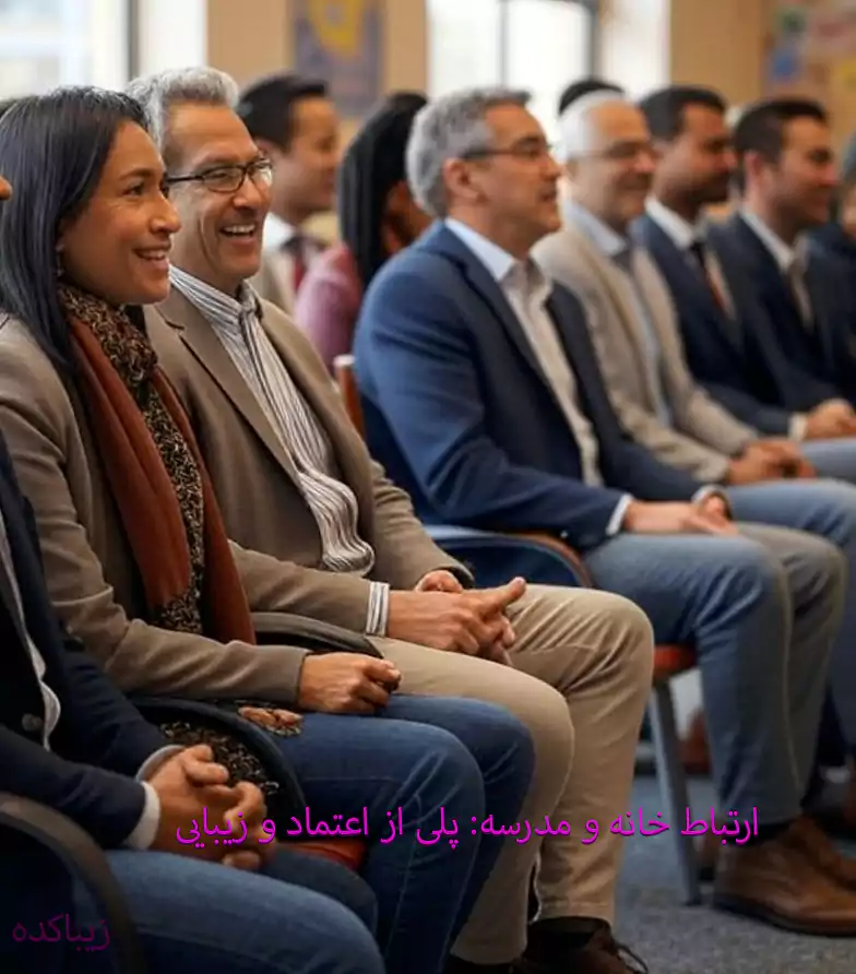 مادری در جلسه والدین با مدیر مدرسه بهان، با فضای گرم و دعوت‌کننده