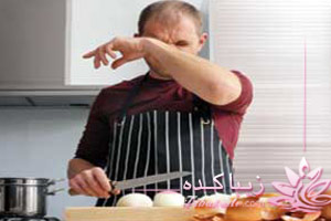 خرد، کردن، پیاز، چشم