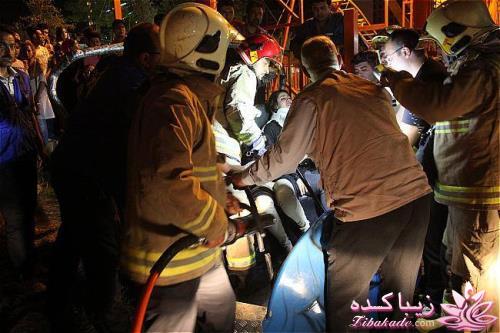 سقوط ترن هوایی پارک ارم تهران با سه دختر جوان