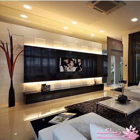 کاغذ دیواری پشت تی وی