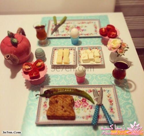 تزیین میز صبحانه و خوراکیها