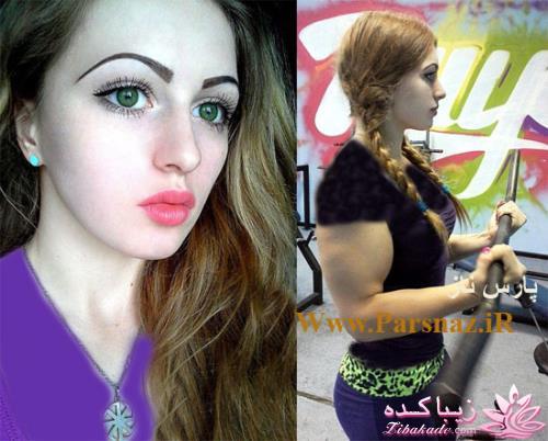 چهره زیبای دختر روسی با اندام ورزشکاری 
