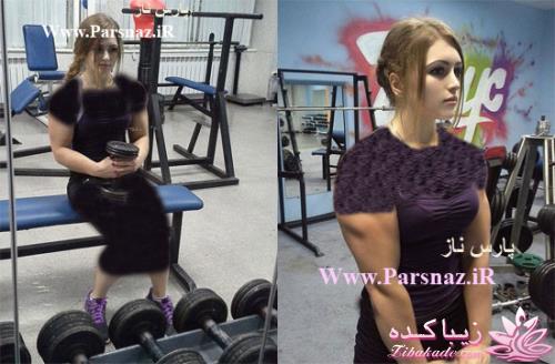 چهره زیبای دختر روسی با اندام ورزشکاری 