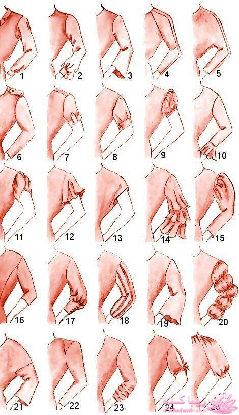 ژورنال انواع مدلهای یقه و آستین با الگو 