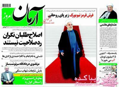 صفحه اول روزنامه ها 