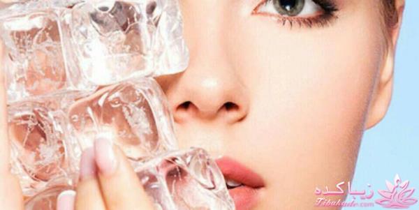 ماساژ یخ روی صورت