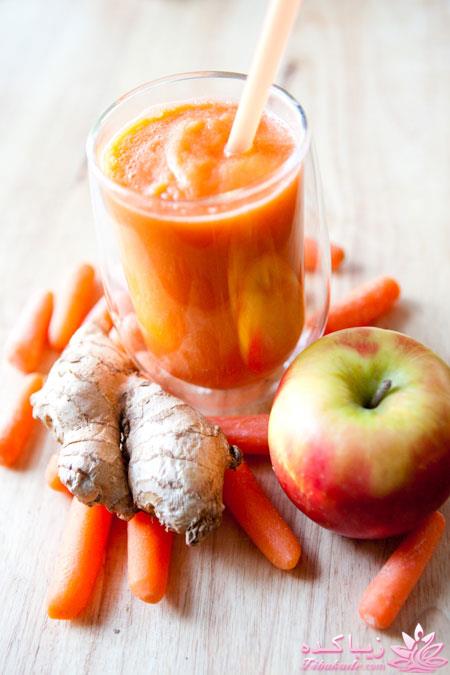 آب سیب، هویج و زنجبیل
