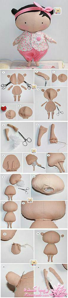 آموزش درست کردن عروسکهای پارچه ای با الگو