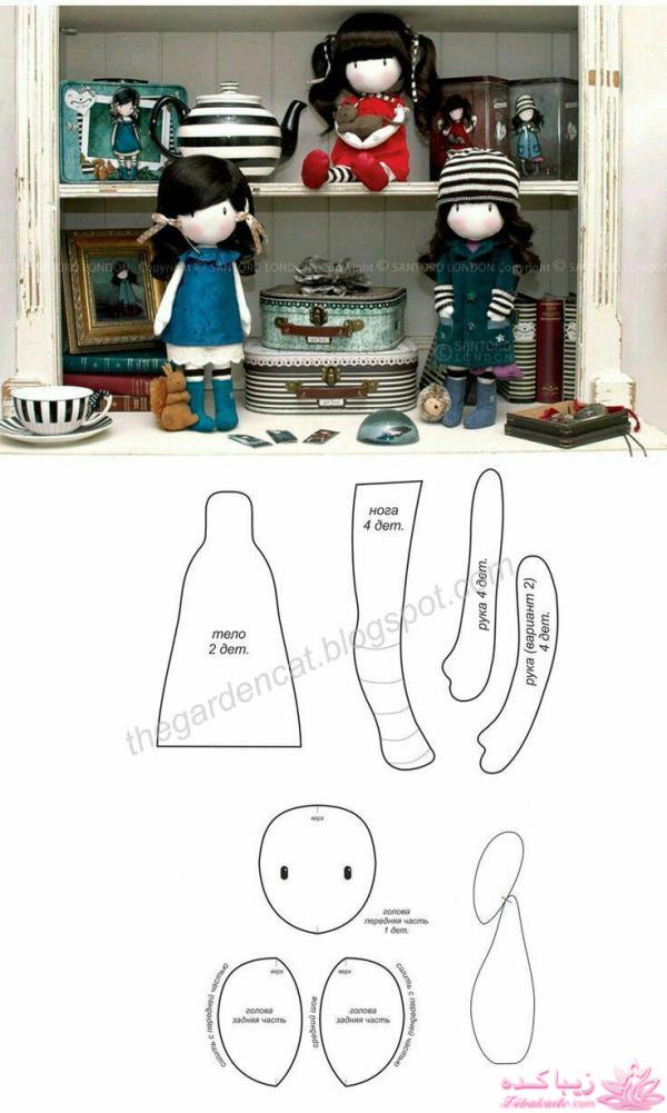 آموزش درست کردن عروسکهای پارچه ای با الگو