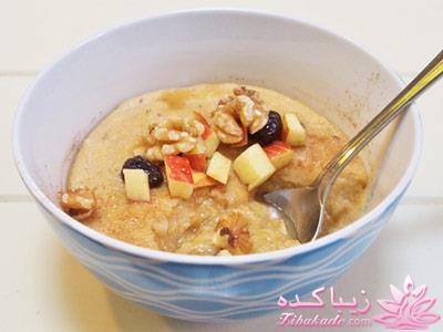 فرنی سیب و گردو