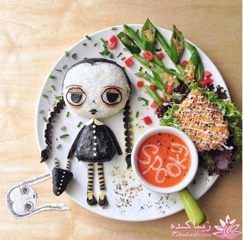 خلاقیت مادر در تبدیل غذای کودک به اثر هنری
