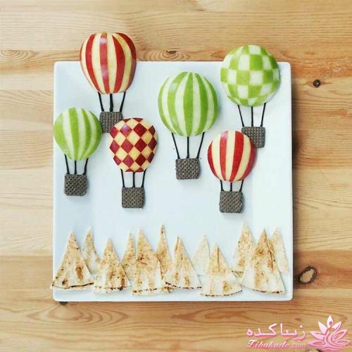 خلاقیت مادر در تبدیل غذای کودک به اثر هنری