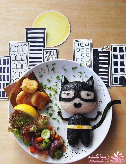 خلاقیت مادر در تبدیل غذای کودک به اثر هنری