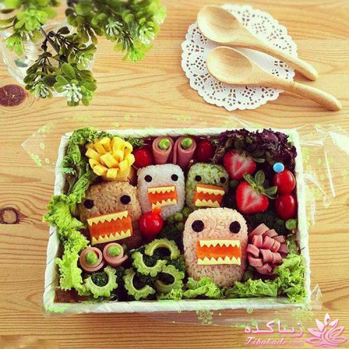 خلاقیت مادر در تبدیل غذای کودک به اثر هنری