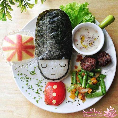 خلاقیت مادر در تبدیل غذای کودک به اثر هنری