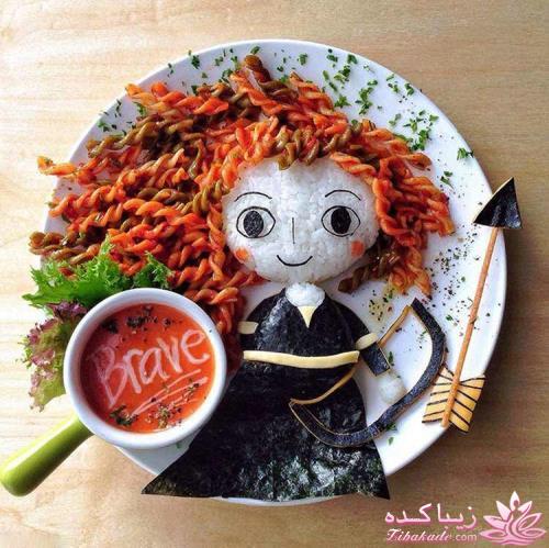 خلاقیت مادر در تبدیل غذای کودک به اثر هنری