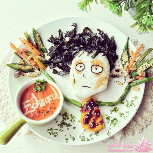 خلاقیت مادر در تبدیل غذای کودک به اثر هنری