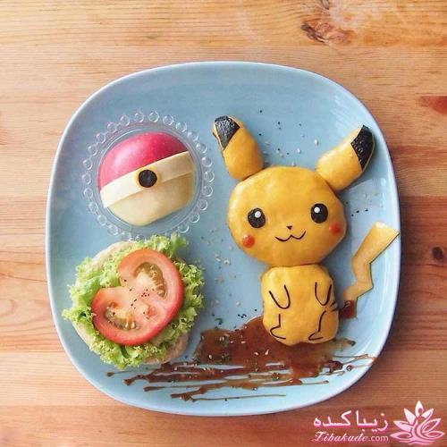 خلاقیت مادر در تبدیل غذای کودک به اثر هنری