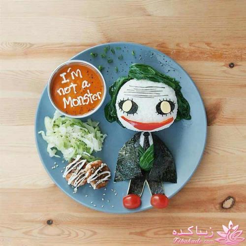 خلاقیت مادر در تبدیل غذای کودک به اثر هنری