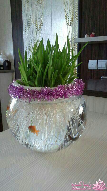 ایده ای زیبا برای سبزه ی سفره هفت سین