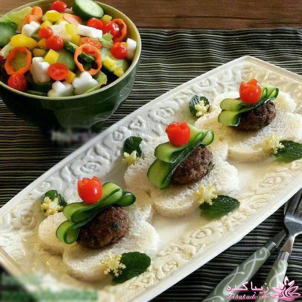  رول کوفته بلغور با سبزیجات