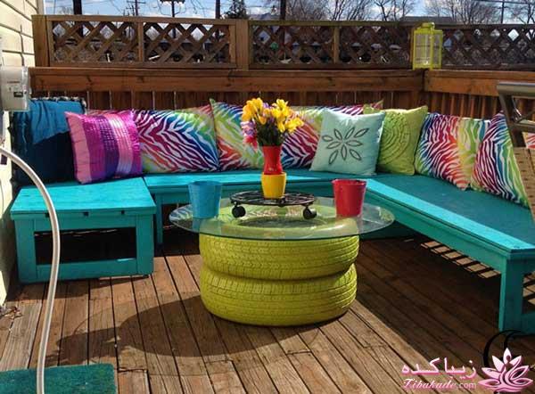 استفاده از تایرهای کهنه برای ساخت وسایلی زیبا