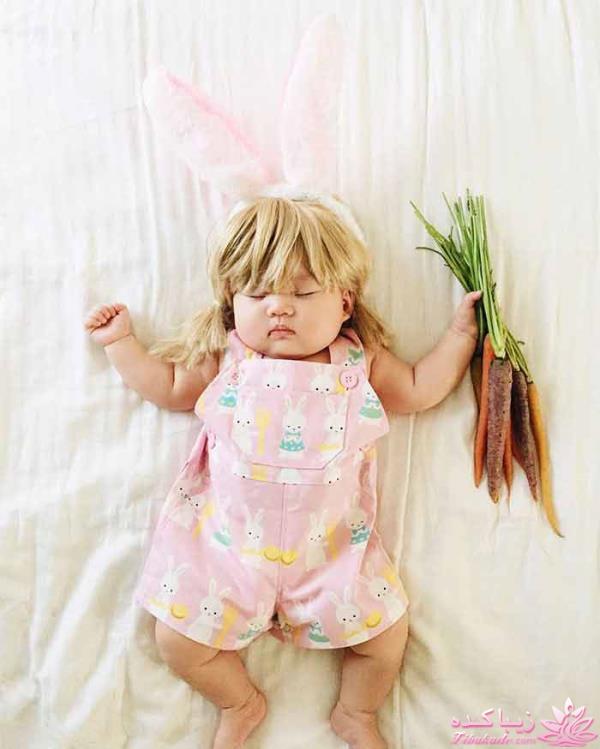 خلاقیت مادری در هنگام عکاسی از فرزندش 