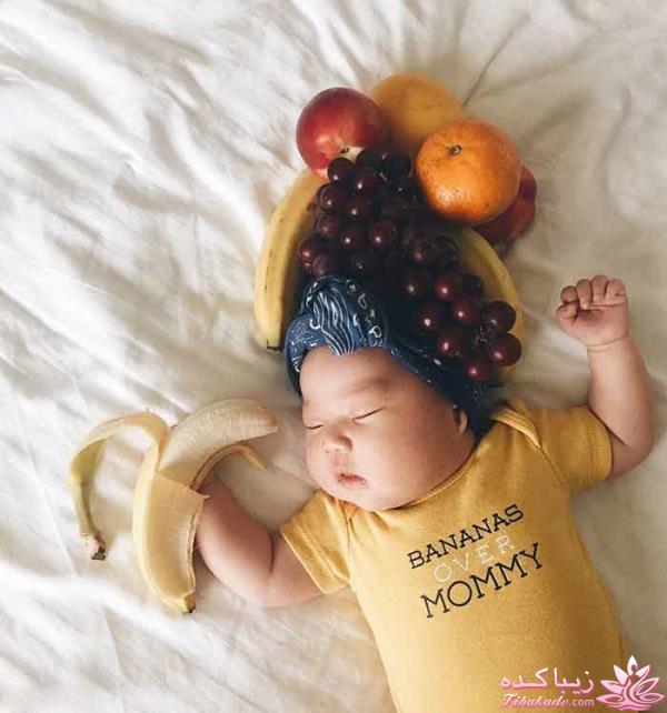 خلاقیت مادری در هنگام عکاسی از فرزندش 