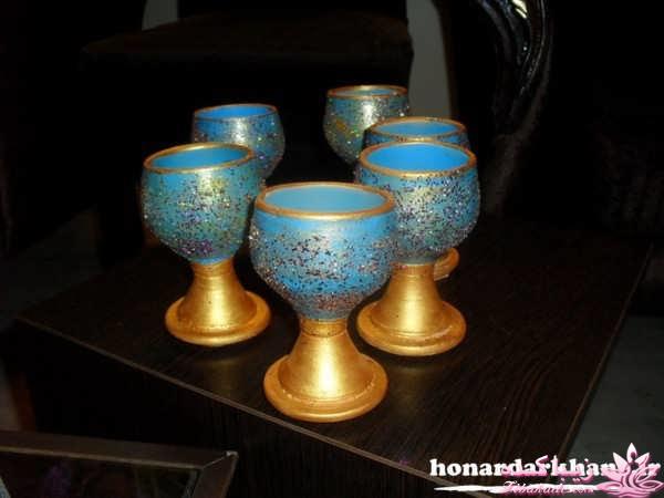نقاشی و تزیین روی جام مناسب ظرف های هفت سین
