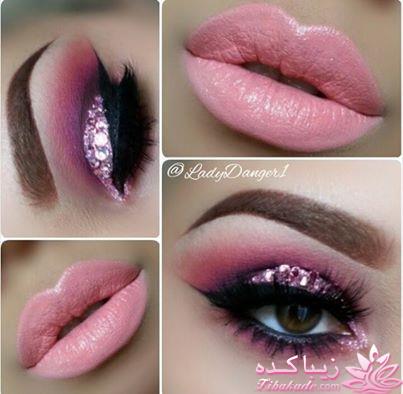 ست کردن آرایش لب وچشم