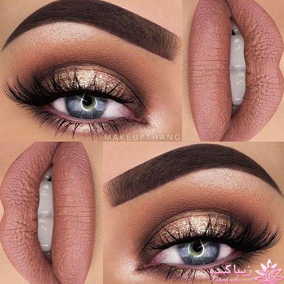 ست کردن آرایش لب وچشم