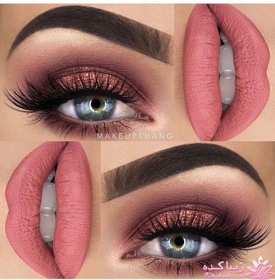 ست کردن آرایش لب وچشم