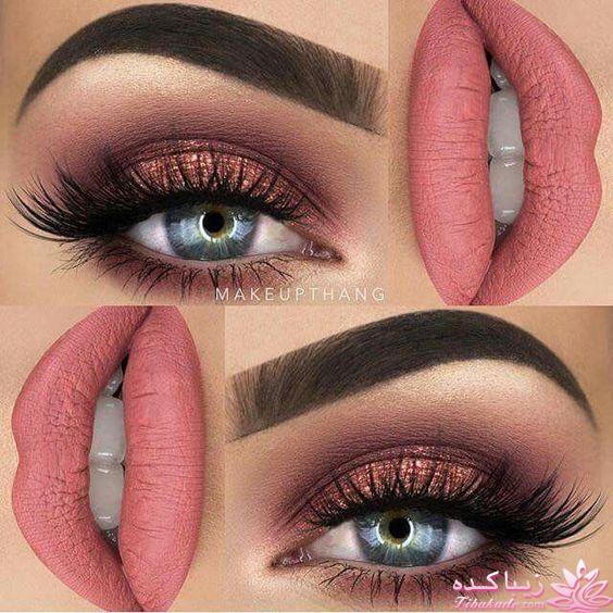 ست کردن آرایش لب وچشم