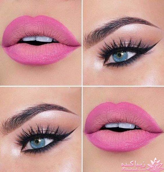 ست کردن آرایش لب وچشم