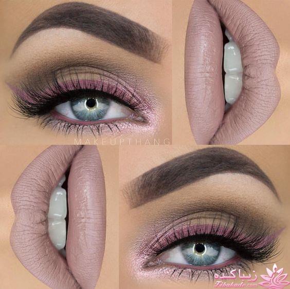 ست کردن آرایش لب وچشم