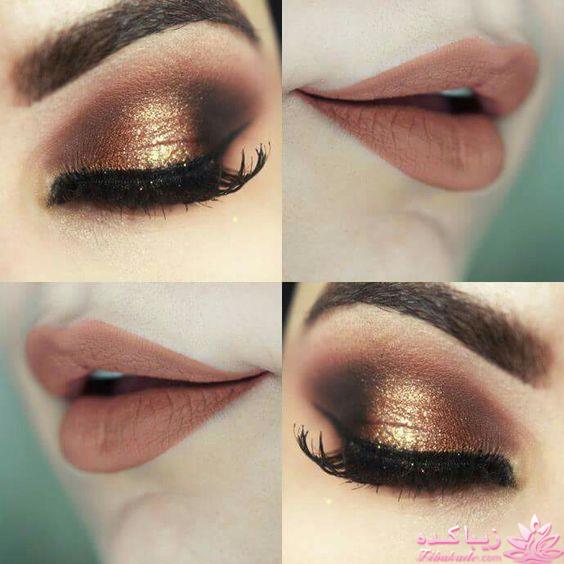 ست کردن آرایش لب وچشم