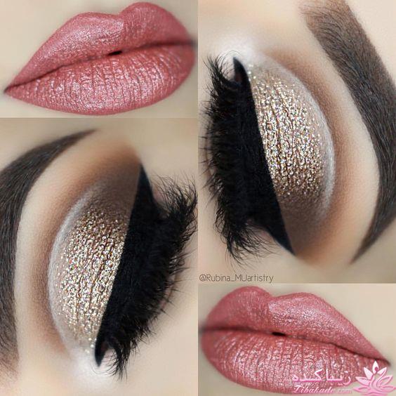 ست کردن آرایش لب وچشم