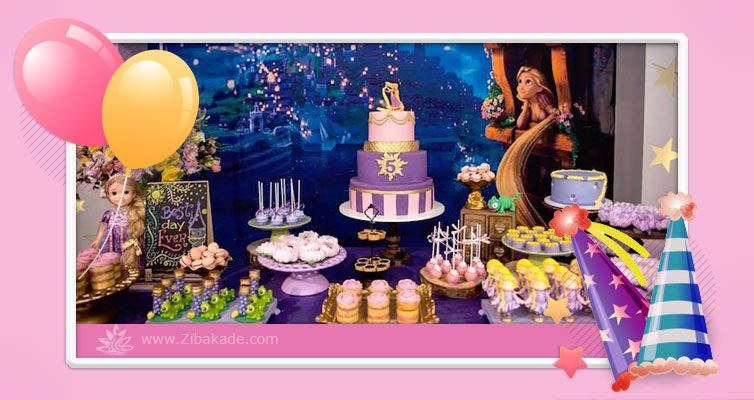 تم تولد دخترانه راپونزل  | تم تولد گیسو کمند