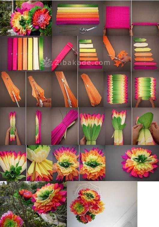 گل کاغذی | آموزش درست کردن گل کاغذی 