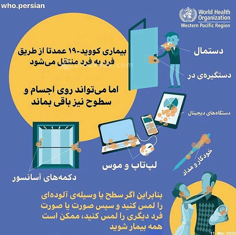 بیماری کرونا ویروس جدید، عمدتا از طریق فرد به فرد منتقل میشود