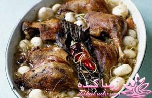  شلغم ریز و ران سرخ شده اردک