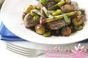  گوشت بره پخته شده با سبزیجات